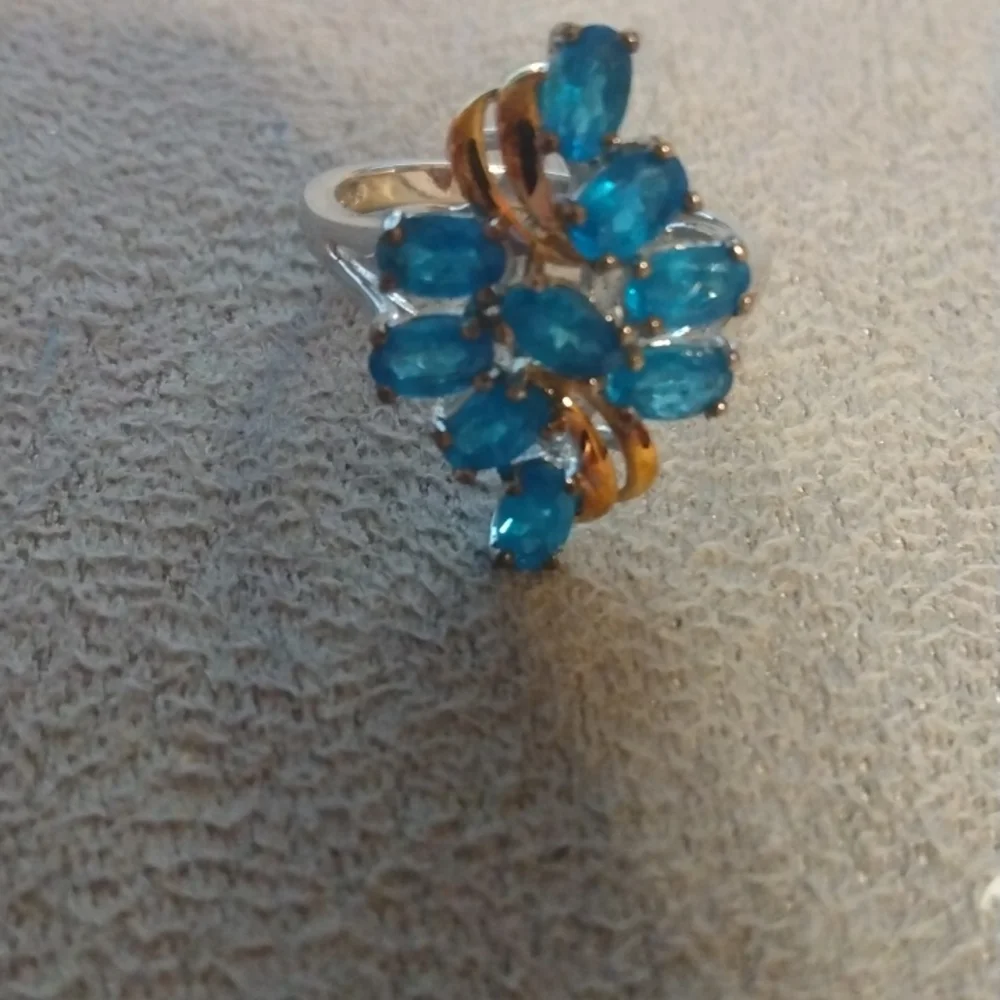 Stamped .925 Neon Apatite Ring
